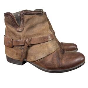 Miz Mooz Seymour Brown Leather Suede Ankle Boots Booties Shoes sz 36 / 5.5 / 6